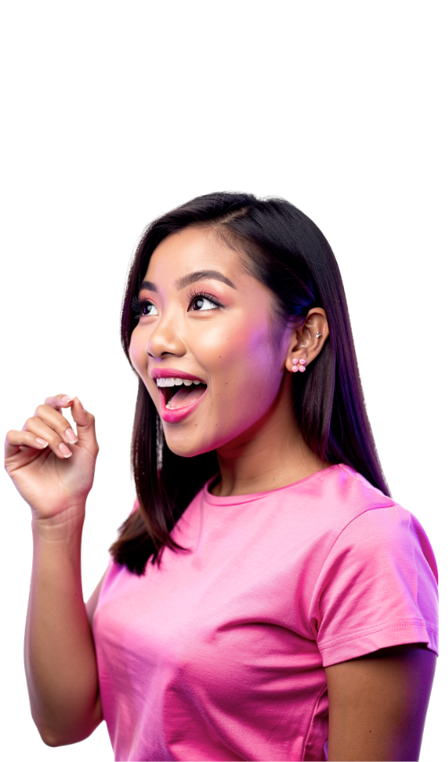 Excited Filipino professional