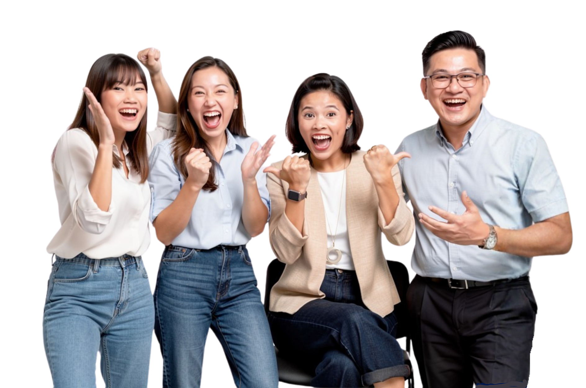 Filipino professionals celebrating their careers